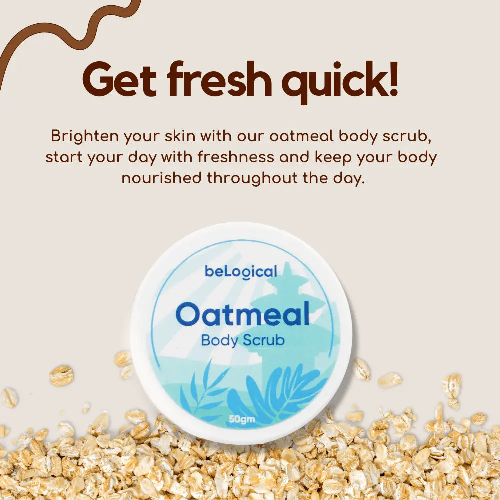 beLogical's Oatmeal Body Scrub | Moisturizing | Gentle and Smooth | Sensitive Skin Exfoliator | 50g My Store 