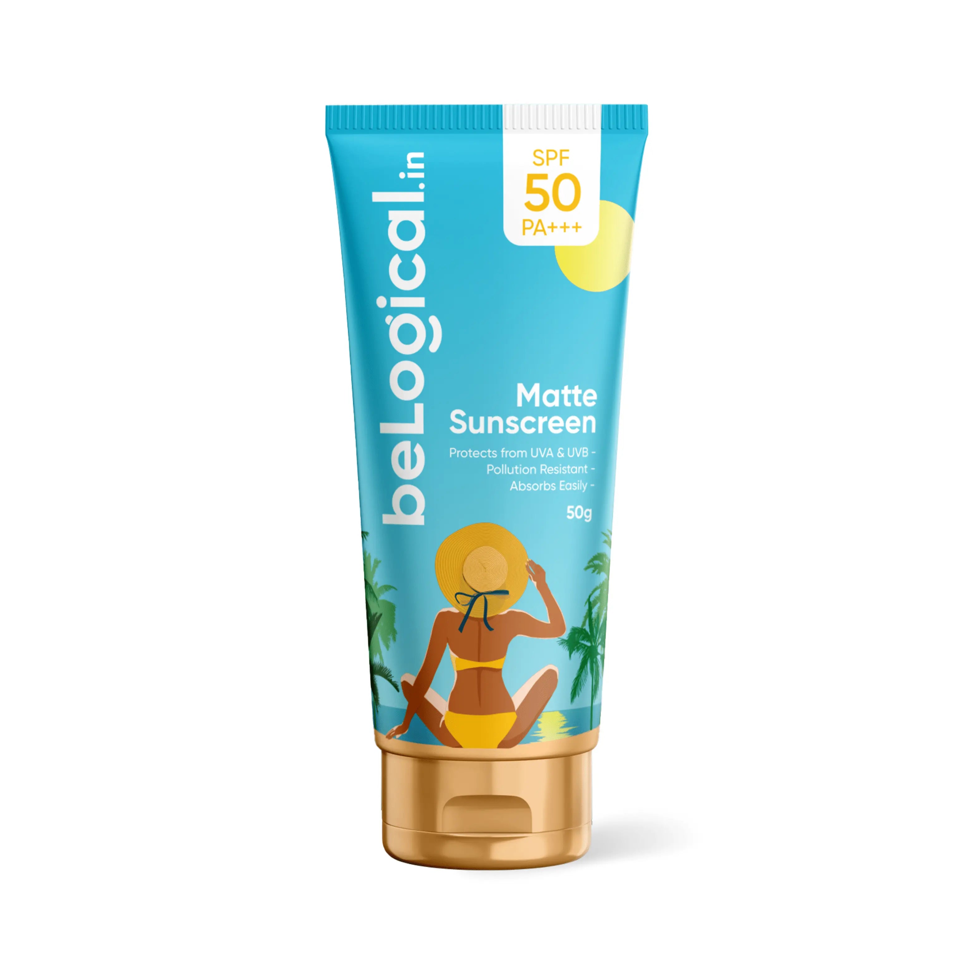 beLogical's Matte Sunscreen | SPF 50+++| Lightweight | Non-Greasy | Zero White Cast | 50g beLogical Wellness Pack of 1 