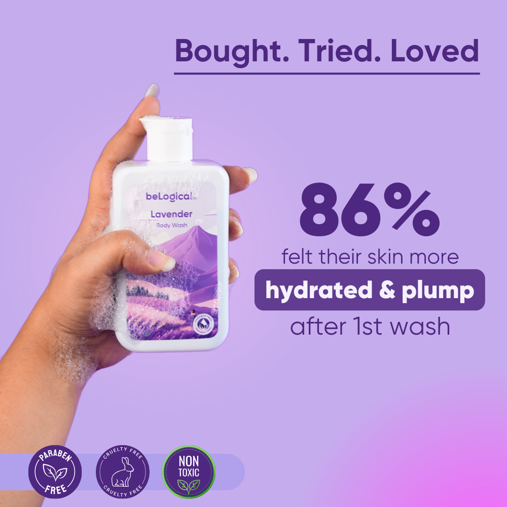 beLogical's Lavender Body Wash | Calming & Hydrating | Daily use body wash | Sulfate-free | 225ml