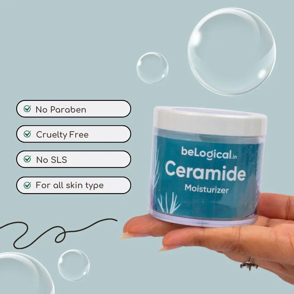 beLogical's 1% Ceramide Moisturizer | Deep Hydration | Barrier Repair | Vitamin E | 100g belogical