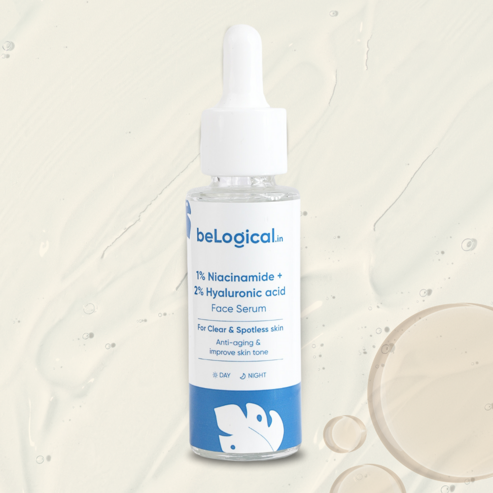 beLogical's 1% Niacinamide + 2% Hyaluronic Acid Face Serum | Brightening & Hydrating | Anti-aging | 30ml