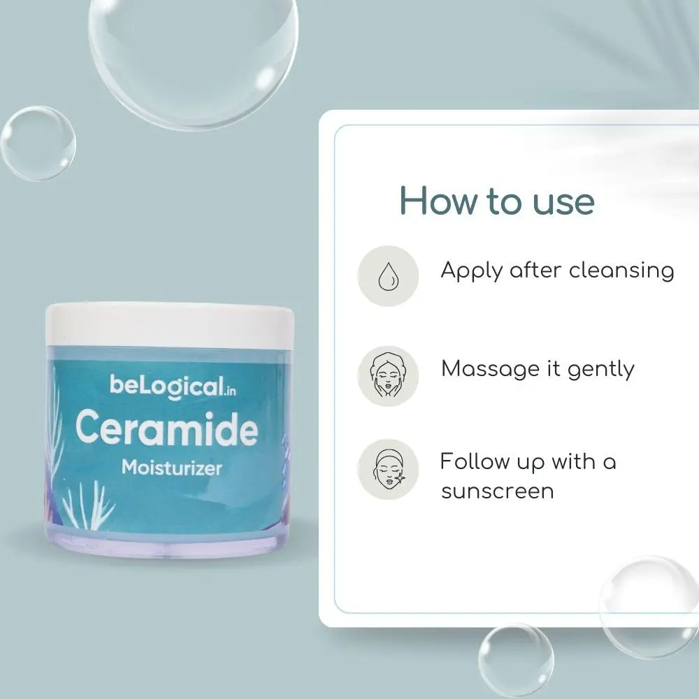 beLogical's 1% Ceramide Moisturizer | Deep Hydration | Barrier Repair | Vitamin E | 100g belogical