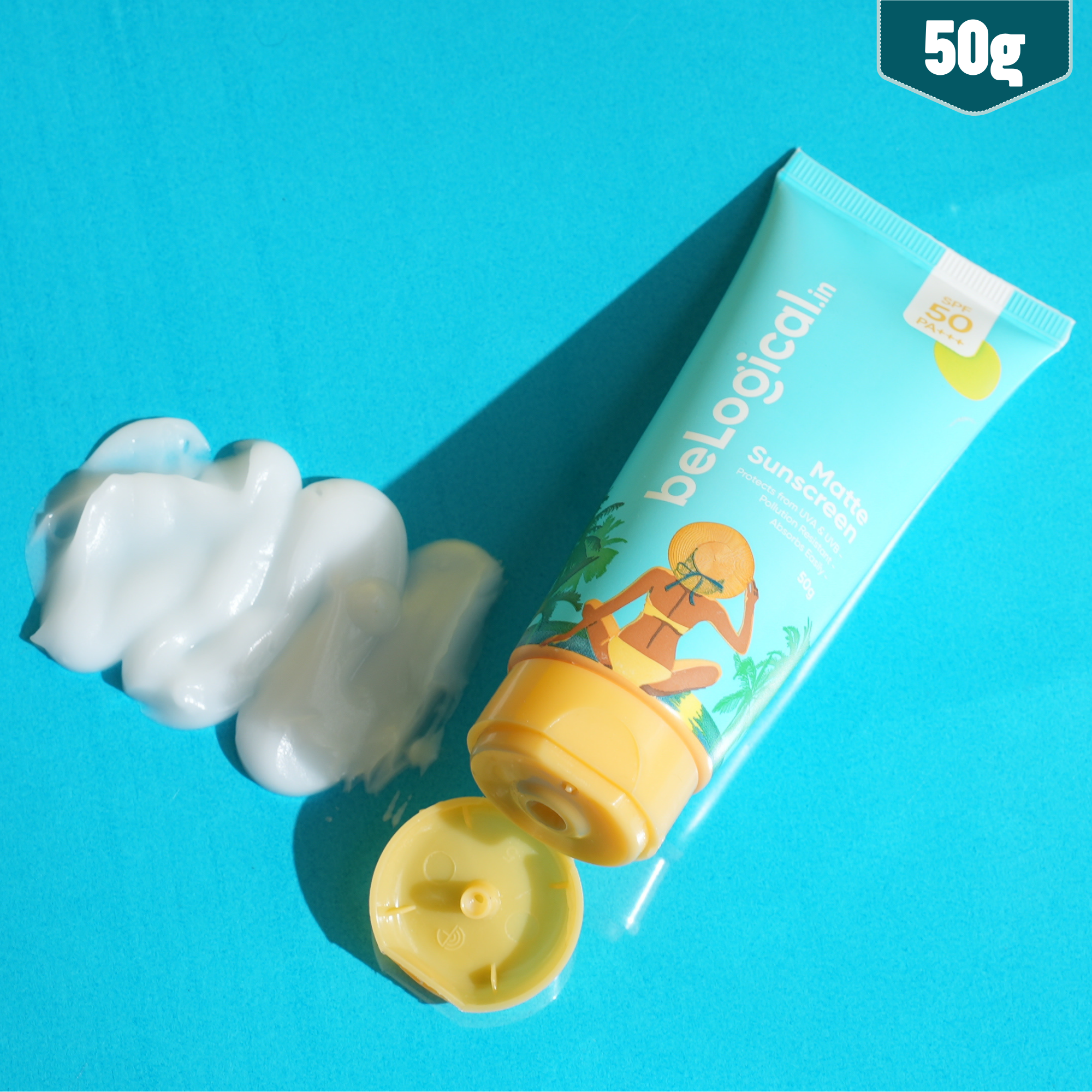 beLogical's Matte Sunscreen | SPF 50+++| Lightweight | Non-Greasy | Zero White Cast | 50g