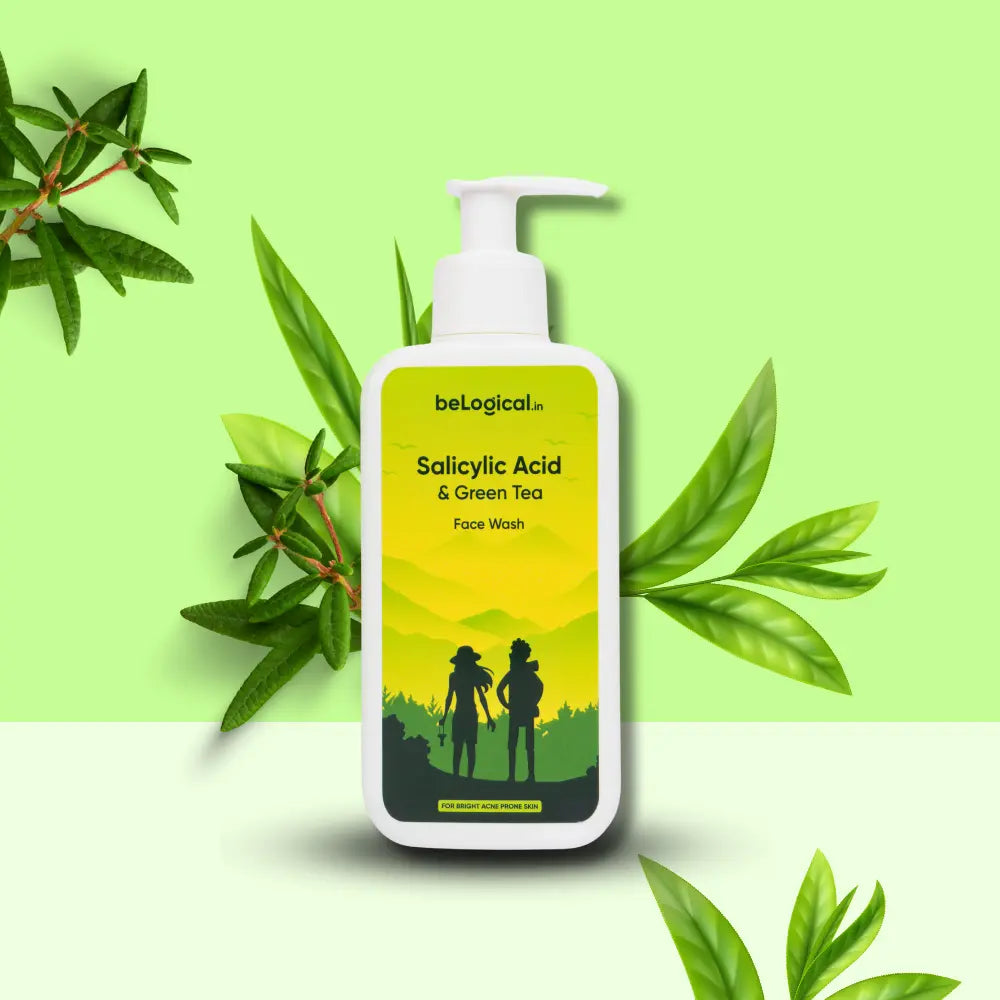 Face Wash - beLogical's 2% Salicylic + Green Tea Face Wash Gel | Acne Treatment | Oil Control | Pore-clearing | 200ml belogical