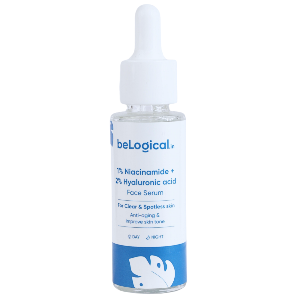 beLogical's 1% Niacinamide + 2% Hyaluronic Acid Face Serum | Brightening & Hydrating | Anti-aging | 30ml