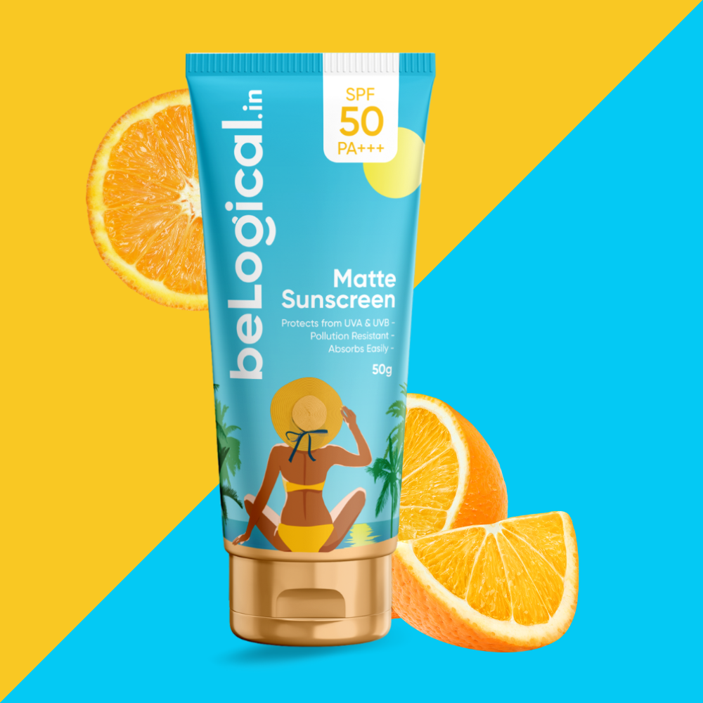 beLogical's Matte Sunscreen | SPF 50+++| Lightweight | Non-Greasy | Zero White Cast | 50g