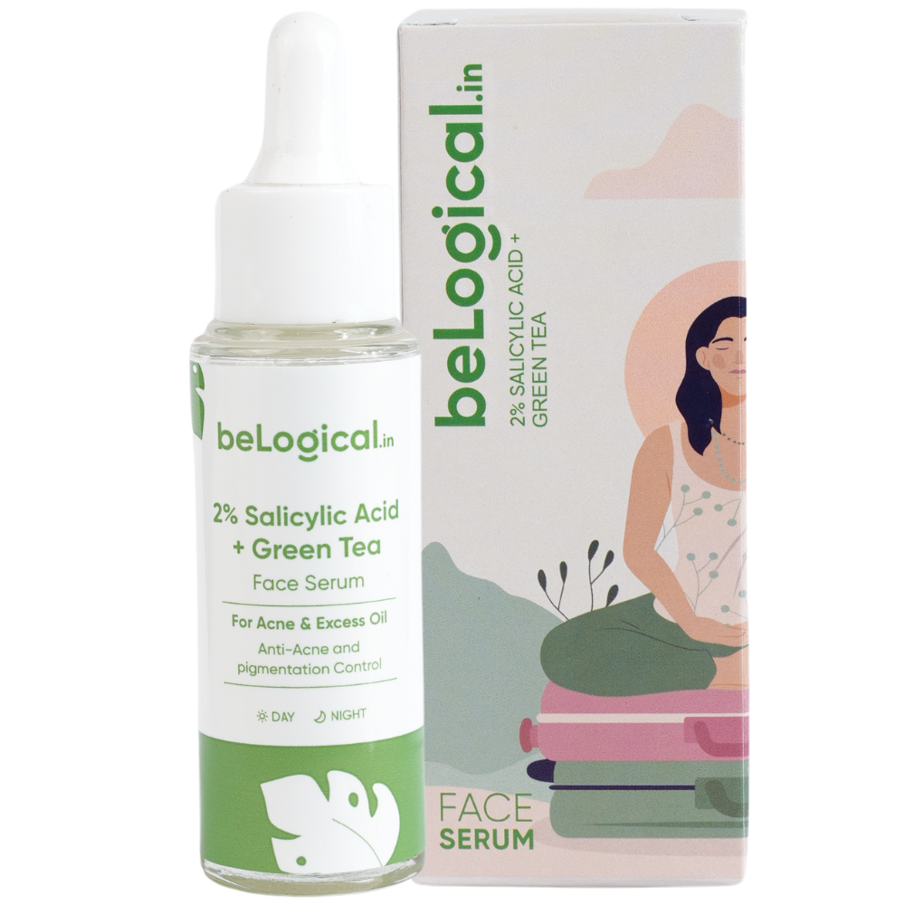 beLogicals's 2% Salicylic Acid + Green Tea Face Serum | Acne Treatment & Pore-Clearing | Clear Skin Serum | 30ml